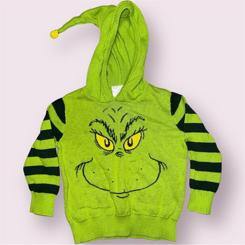 Dr. Seuss How The Grinch Stole Christmas Kid’s Sweater Hood Long Sleeve Size 2T